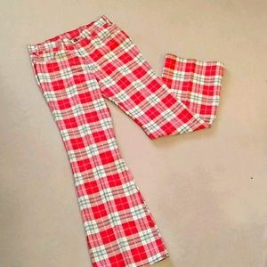 Vtg Levi's plaid bell bottom trouser pant
